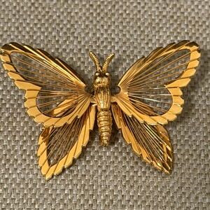Monet Radiant Gold Butterfly Brooch